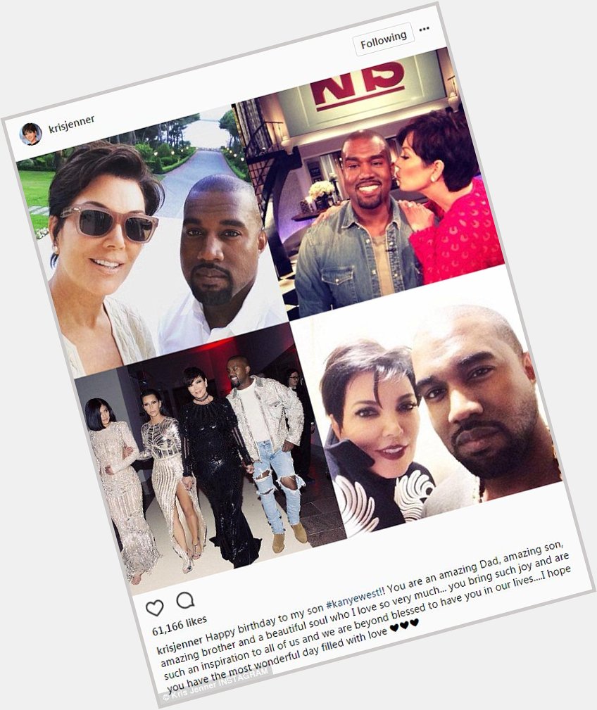 Kris Jenner is the first to wish Kim Kardashian\s husband Kanye West a happy 40th birthday  