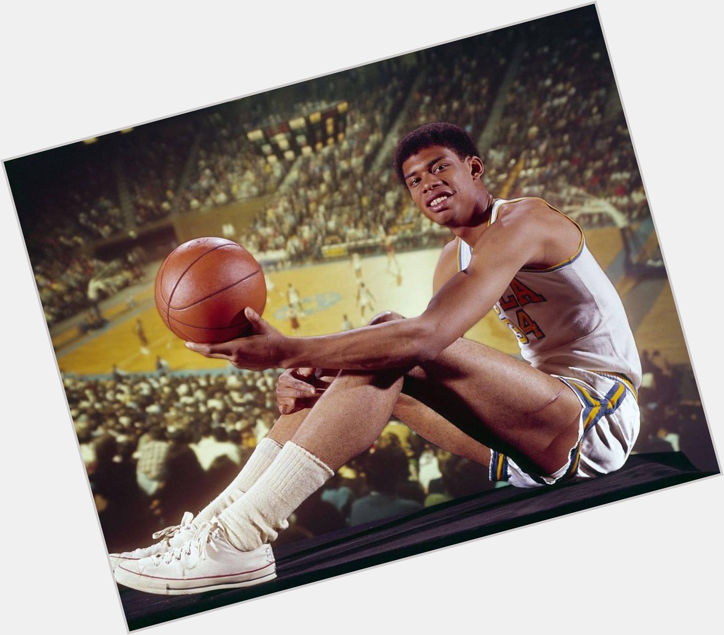 Happy Birthday to Kareem Abdul-Jabbar who turns 72 today! Pictured here when he was playing basketball at UCLA. 
