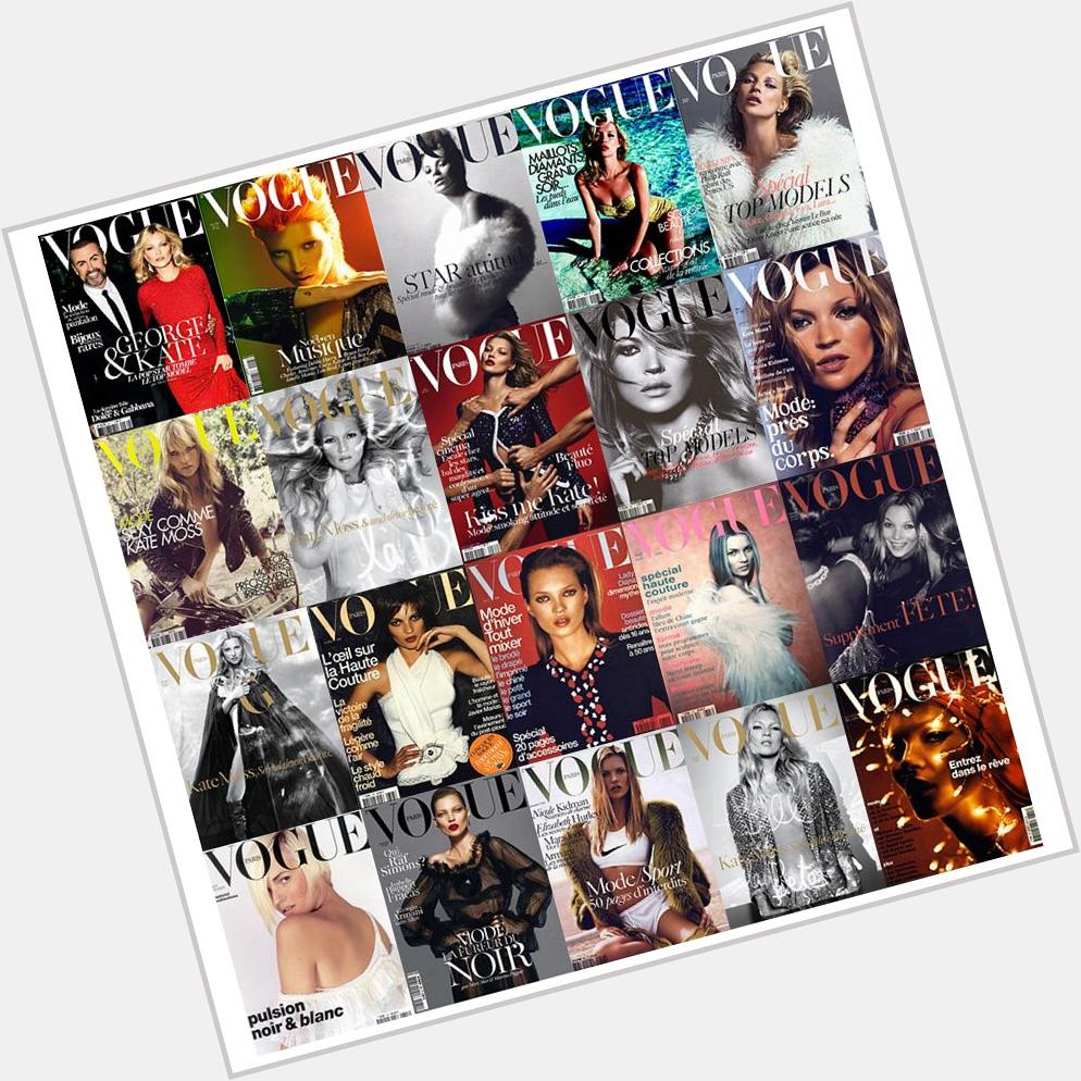 Happy birthday Kate Moss!!
Vogue rend hommage à la brindille en 20 couvertures 
