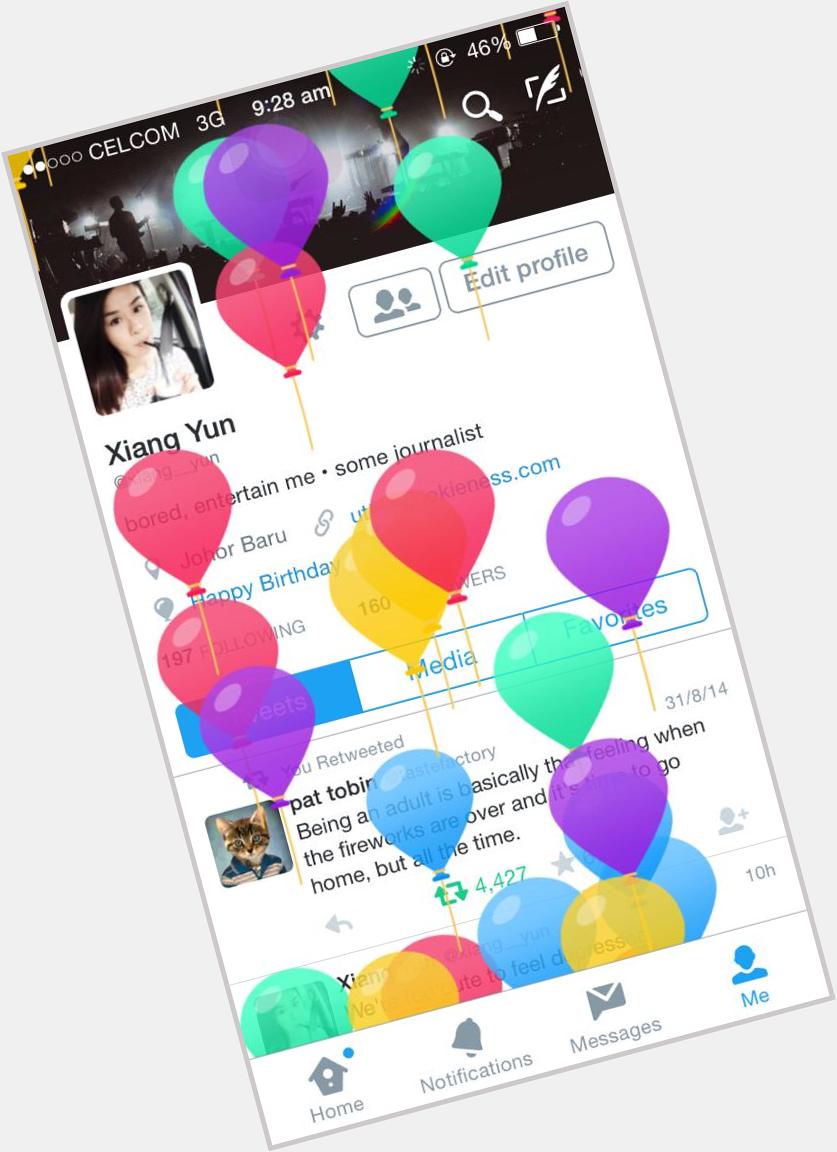 Never gotten birthday balloons before so virtual ones will do. Thanks *sings Katy Perry\s Happy Birthday* 