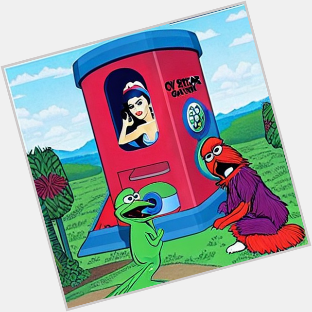  Happy Birthday!  I got you a claw hand Katy Perry making a phone call inside a muppet\s dumpster 