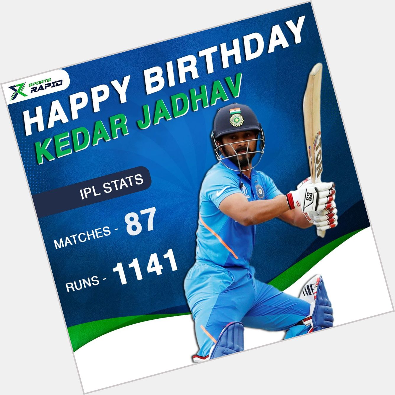 Here s wishing Kedar Jadhav a very happy birthday.    