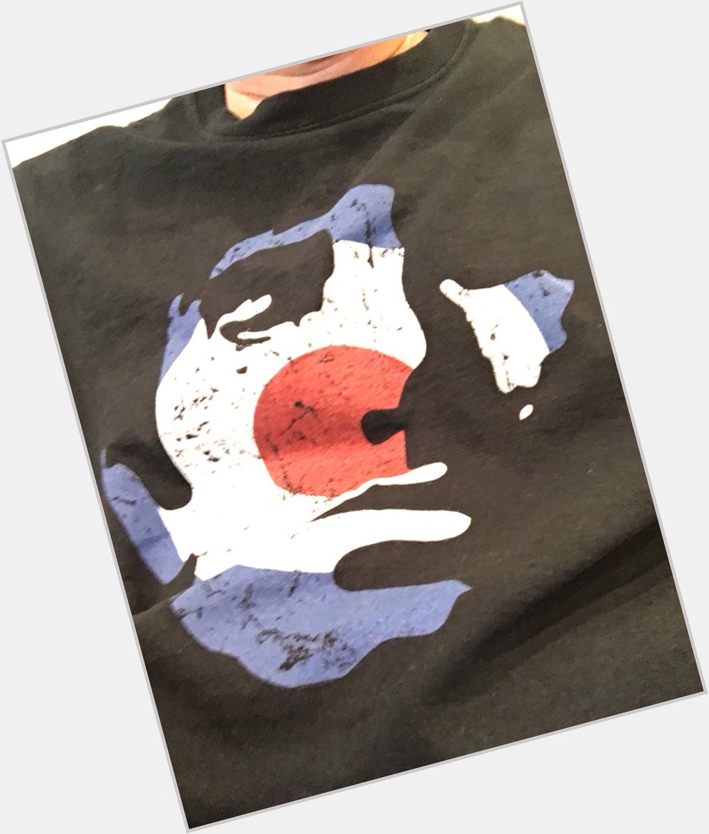 My coincidence of the day. Happy birthday, Keith Moon. I m wearing your face on my shirt. 