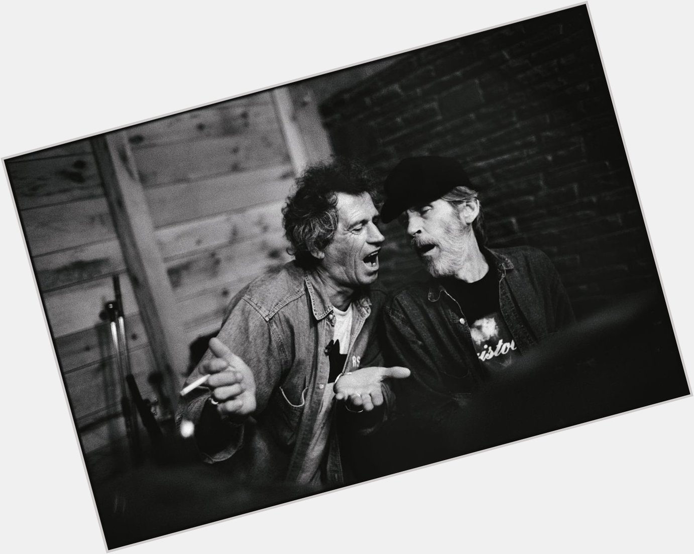 Happy birthday Keith Richards. Seen here with Levon Helm in 1996. 