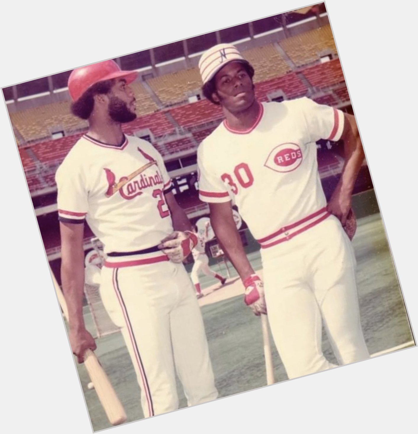 Happy 70th Birthday to Ken Griffey Sr. Pictured here in a glorious pillbox hat at the 1976 All-Star in Philly. 