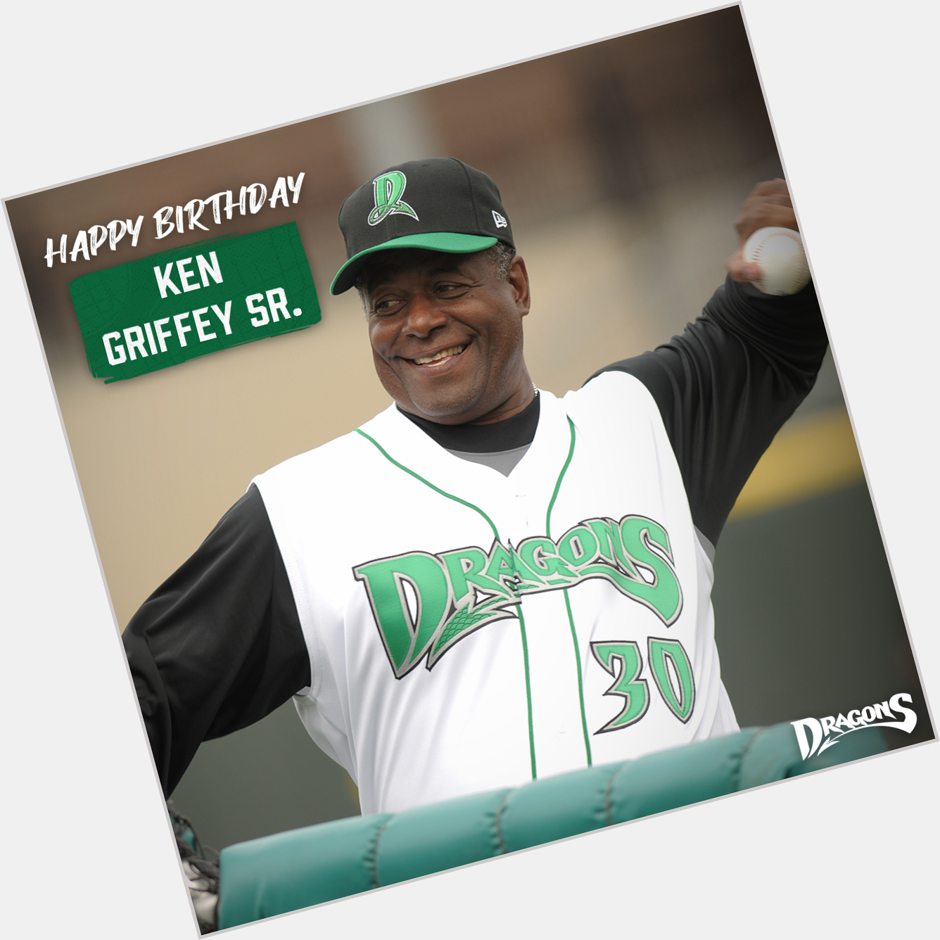 Happy birthday to Ken Griffey Sr. Did you know Griffey Sr. was the Dragons hitting coach in 2010? 