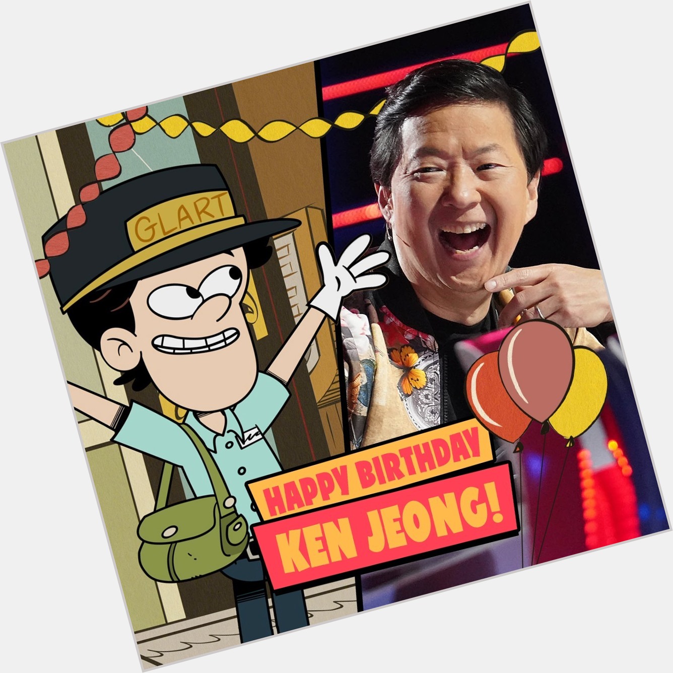 From  account: \"Wishing a happy bday to the voice of Mr. Chang, Ken Jeong \" 