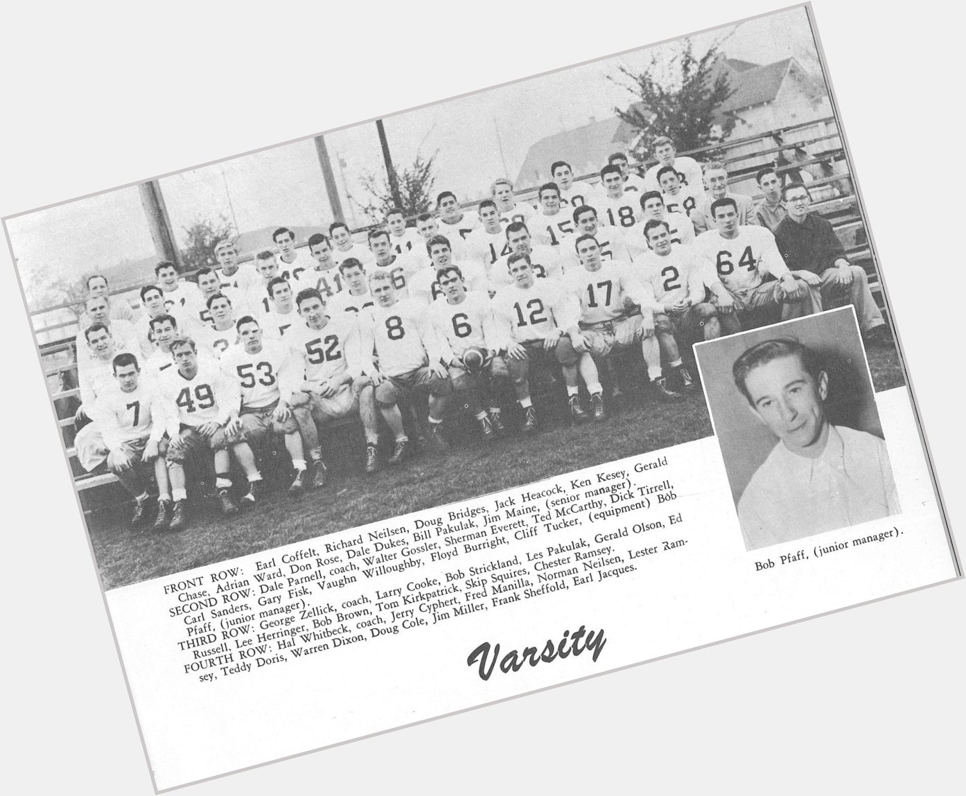 Happy birthday to Ken Kesey ( shown here with fellow varsity football mates in 1953! 