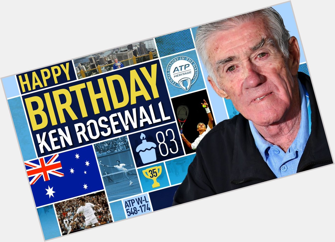 Happy Birthday to  legend, Ken Rosewall! The Aussie turns 8 3 today Profile  