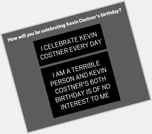 Happy 60th birthday Kevin Costner.  