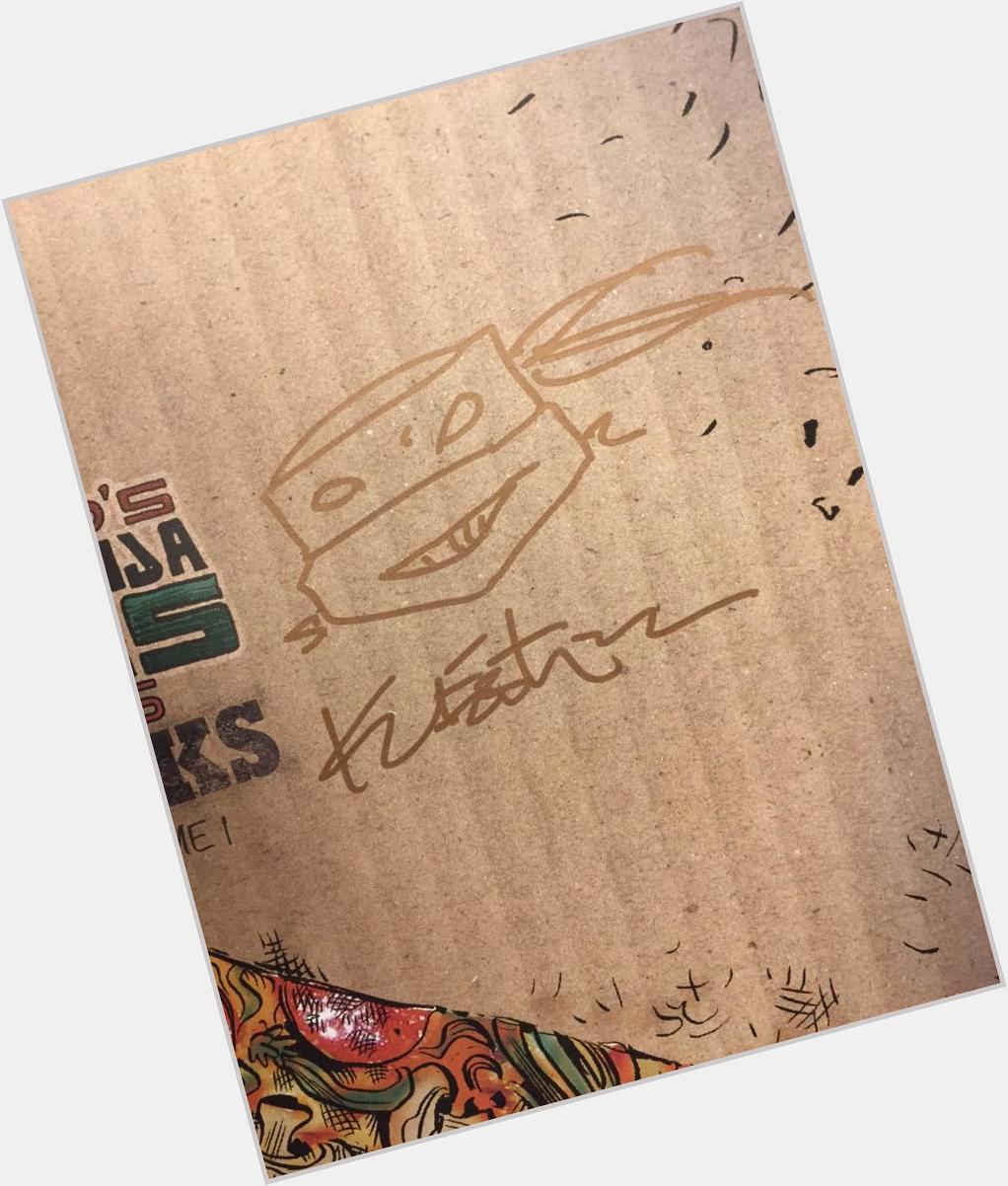 Got a signature from Kevin Eastman and we all sang him Happy Birthday today! What an AWESOME creative mind! 
