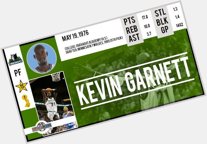 Happy Birthday Kevin Garnett !    