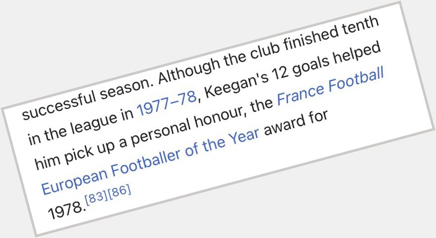 Happy birthday to Kevin Keegan, the man who brought us the most inexplicable sports fact of all time 