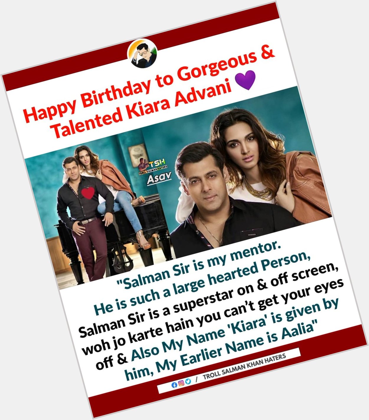 Happy Birthday Kiara Advani   Wishing you great Success Ahead, Keep doing good Movies  