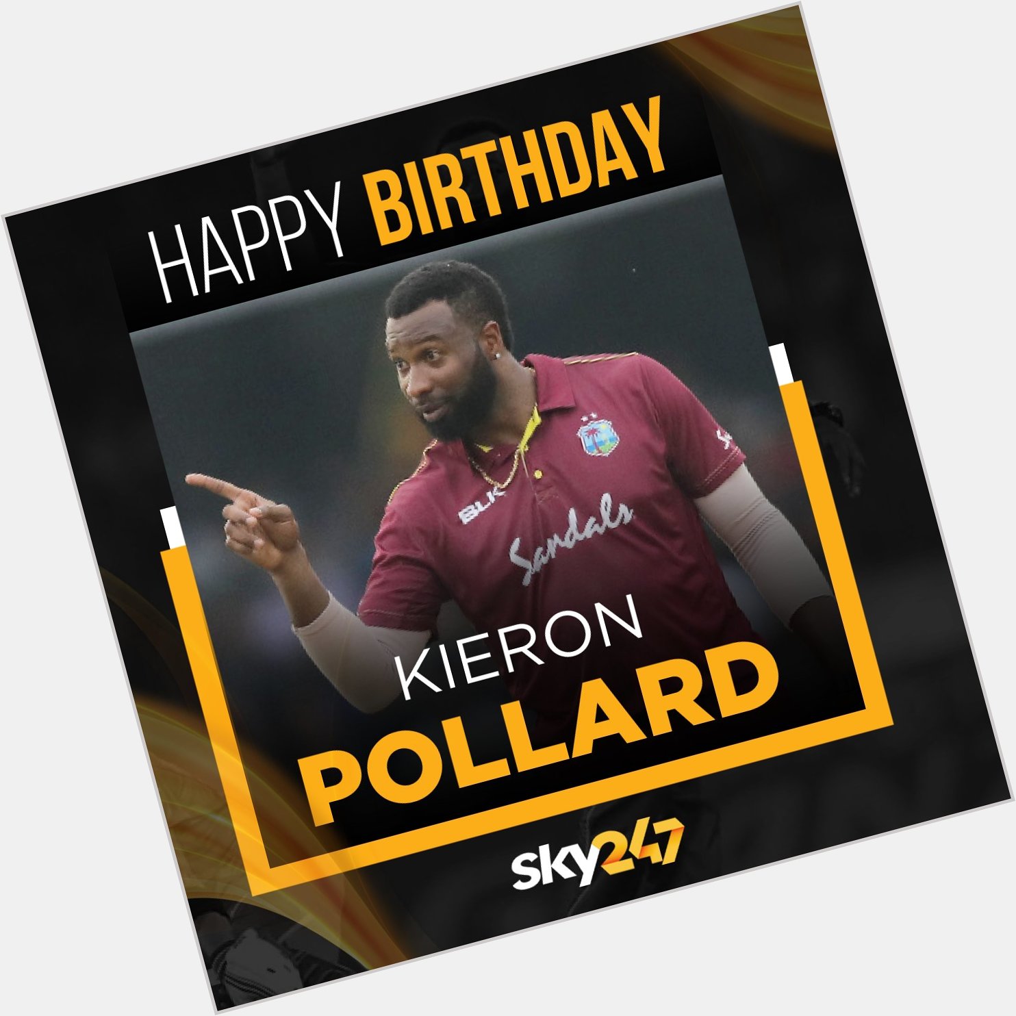 Wishing Windies captain Kieron Pollard a very happy birthday.    