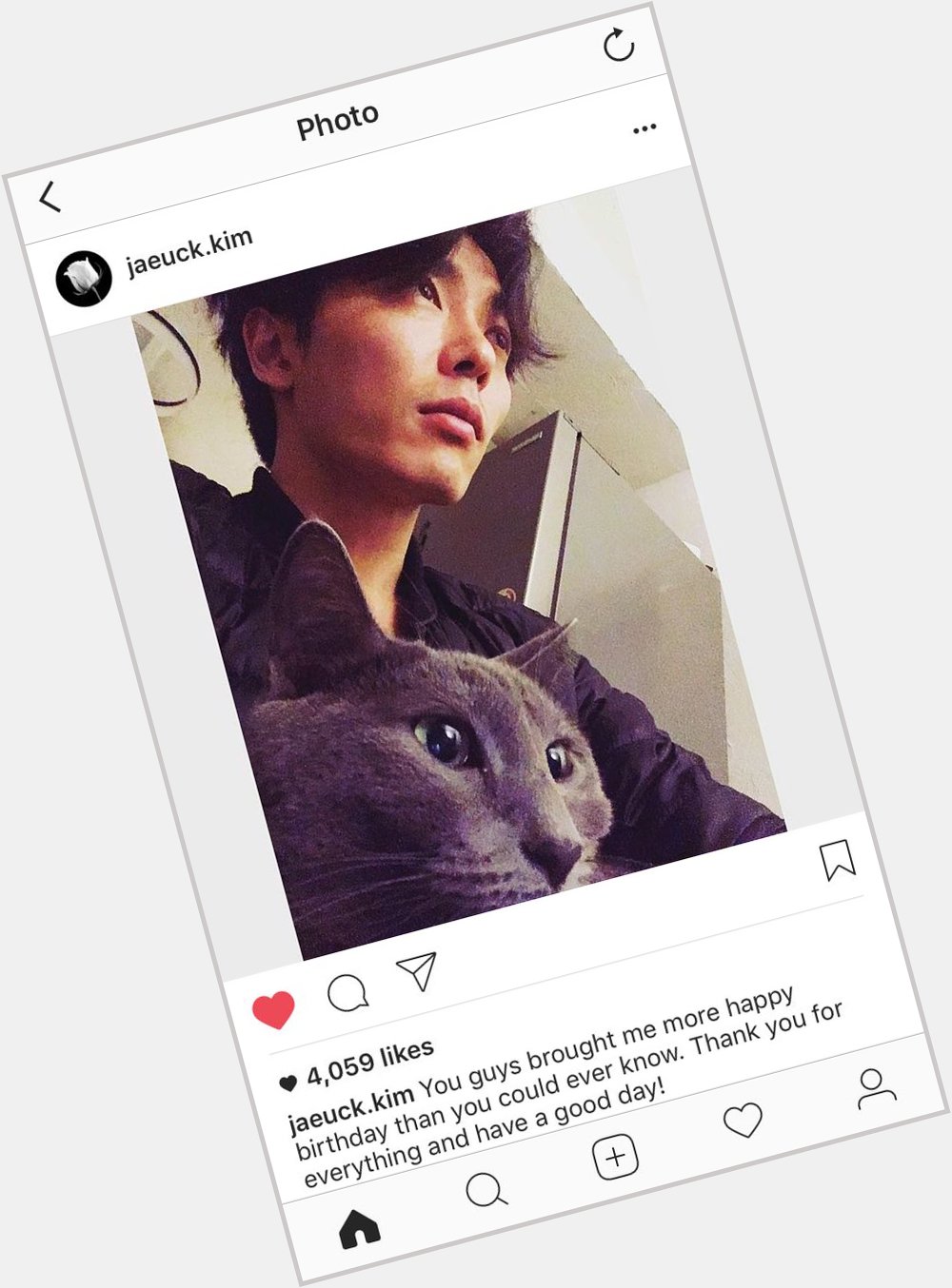 Aww finally a post on his birthday. Happy Birthday Kim Jae Wook. Lmao he is such a cat man. 