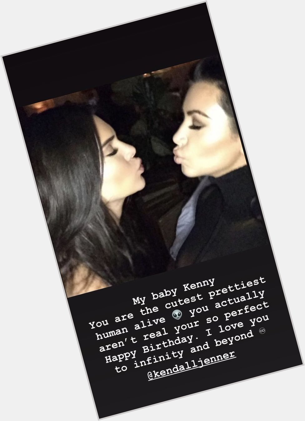 Kim Kardashian wishing a happy birthday to Kendall on her Instagram story! 