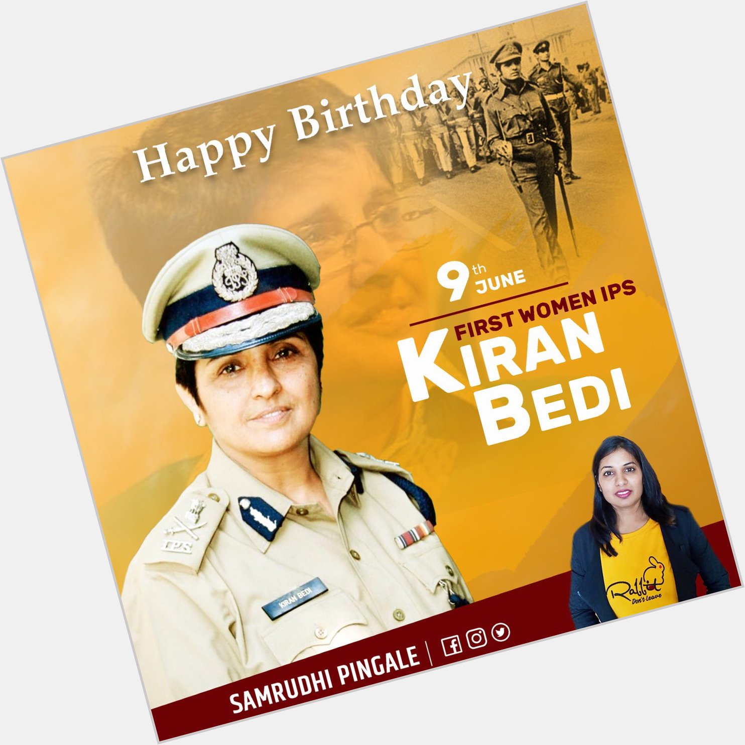 Happy Birthday to Dr. Kiran Bedi Ma\am    