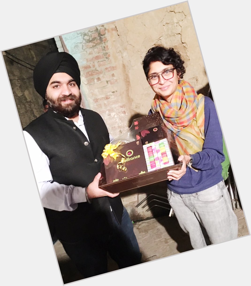 At the set of Dangal in Ludhiana. Wished Kiran Rao Ji, wife Happy Birthday with a Cake from BELFRANCE! 