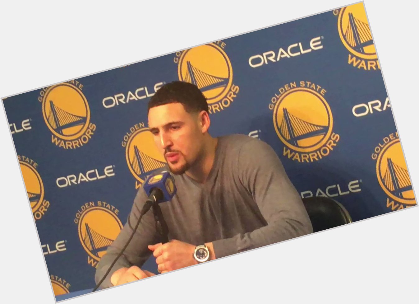 Klay Thompson happy to get a win on his birthday for the first time in his career. 