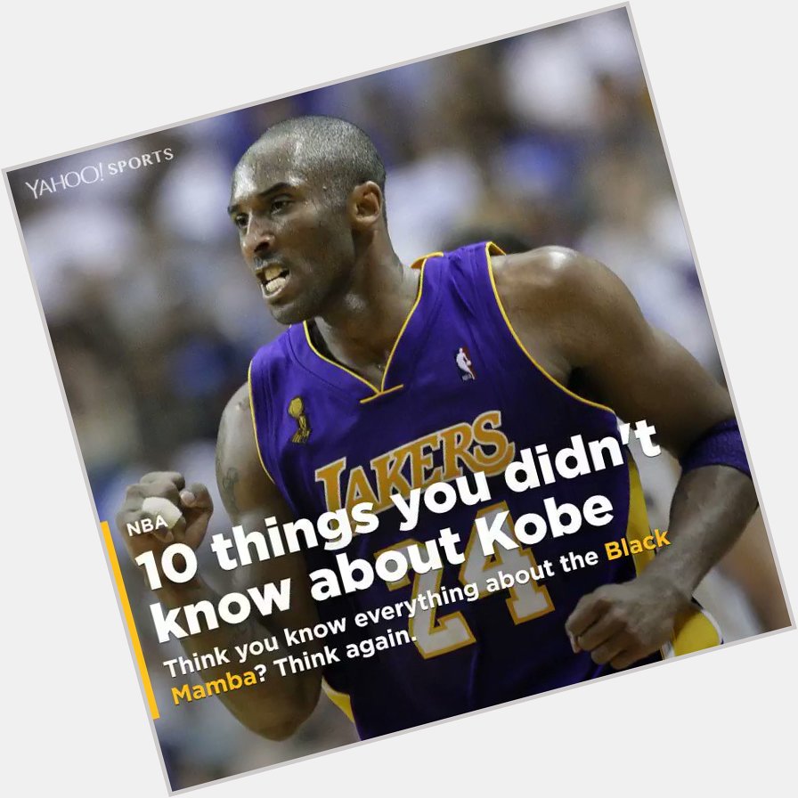 Happy 40th birthday, Kobe Bryant!

Here are 10 things you may not have known about the Black Mamba. 