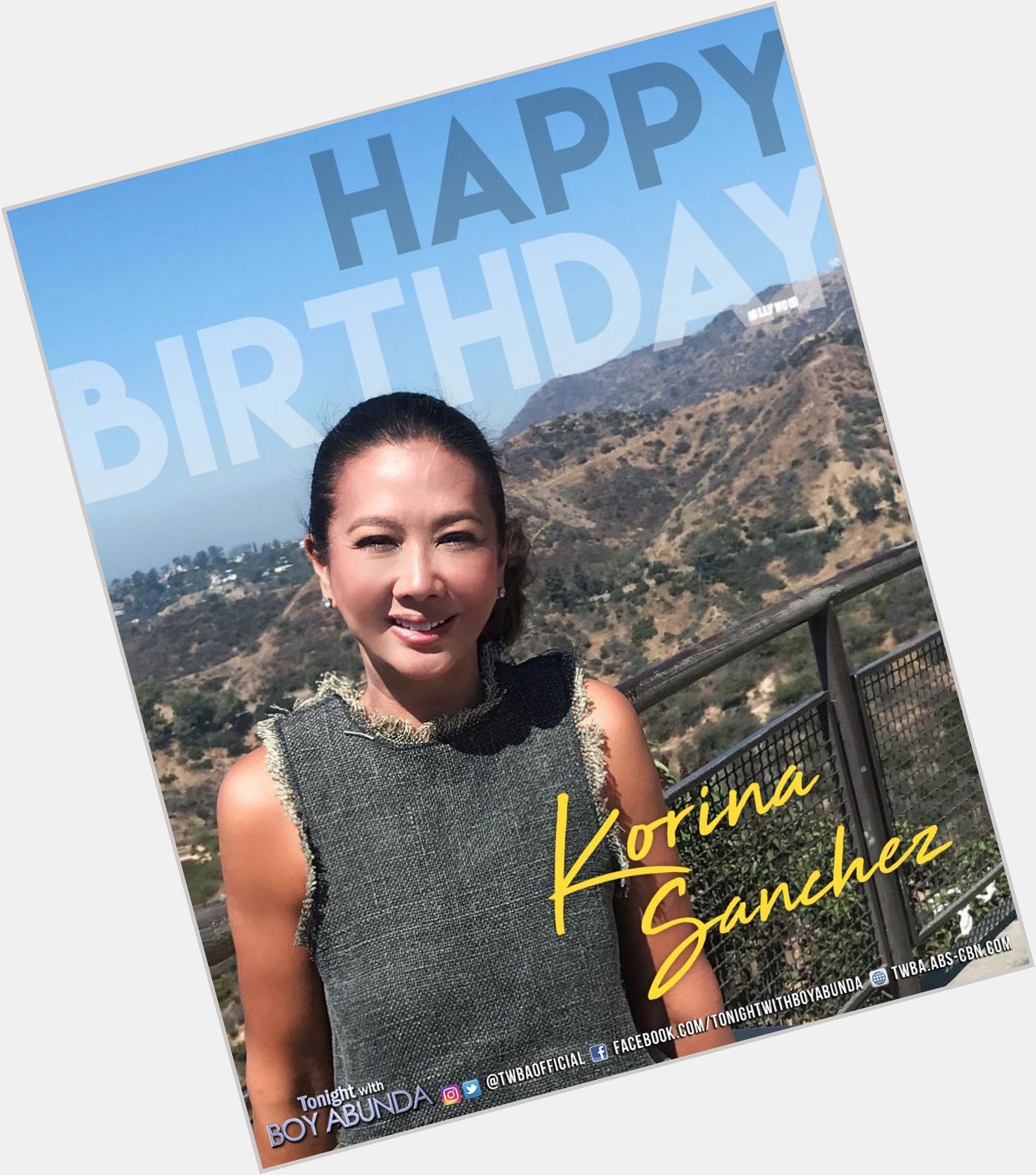 Happy Happy Birthday Ms. Korina Sanchez! Enjoy your day! ( : ) 