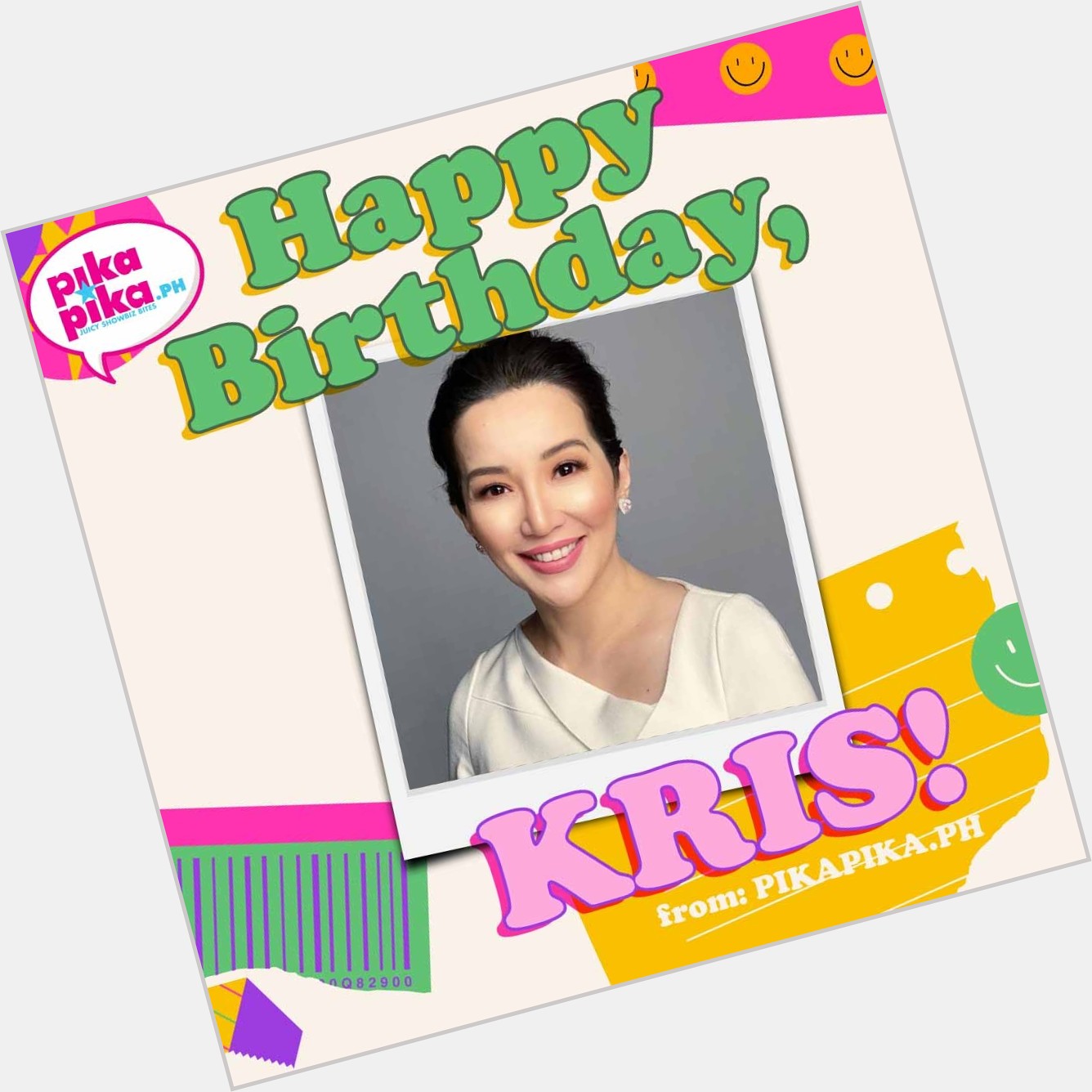 Happy birthday, Kris Aquino! May God bless you with good health and happiness.    
