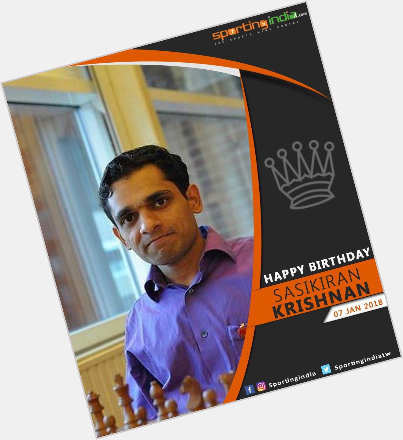 Happy Birthday Arjuna Award Chess 
Krishnan Sasikiran   