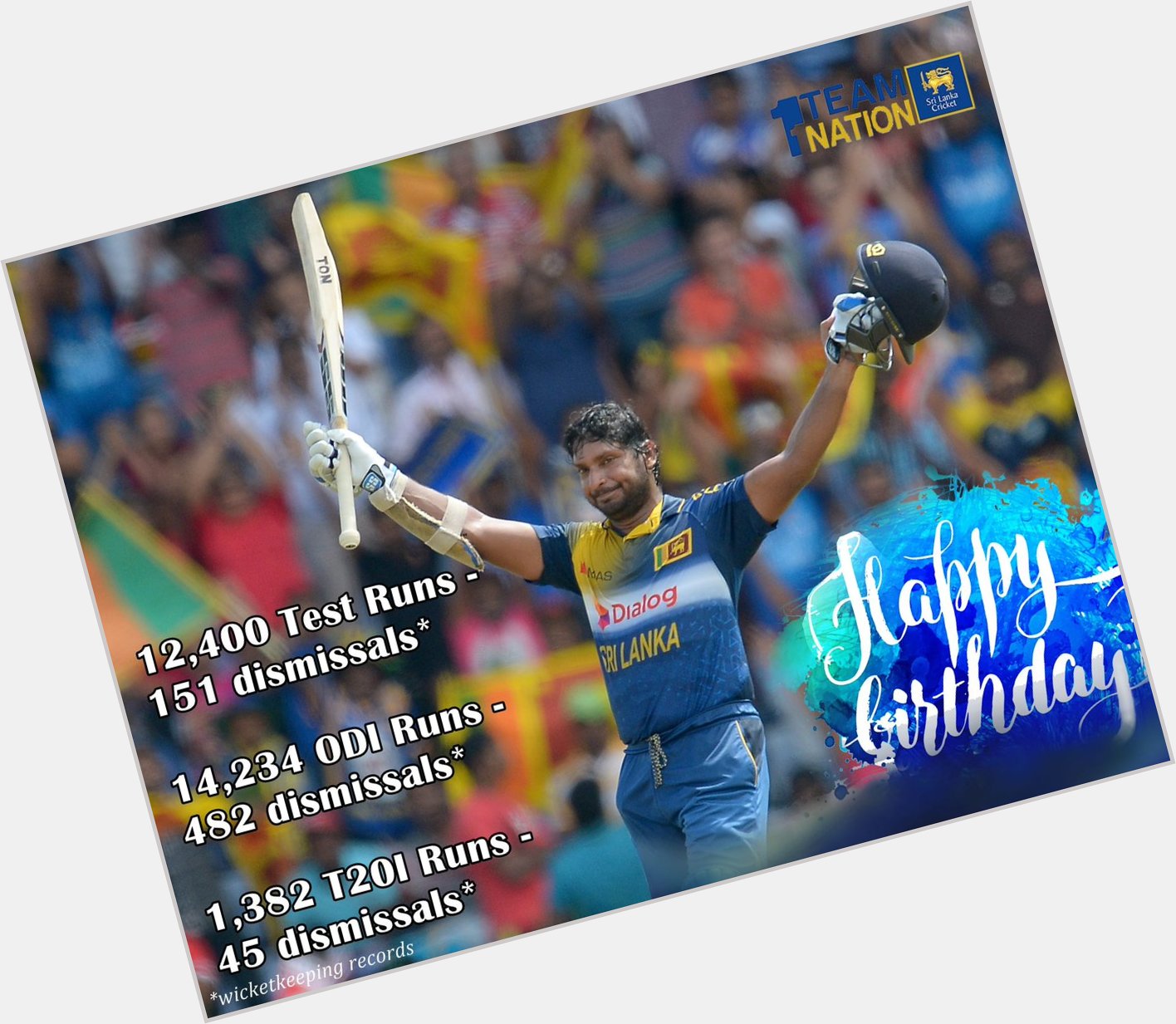 Happy birthday to one of great Wicket-Keeper Batman Kumar Sangakkara 