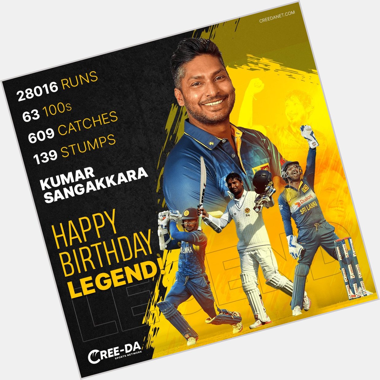 Kumar Sangakkara Turns 43 !  Happy Birthday Legend       
