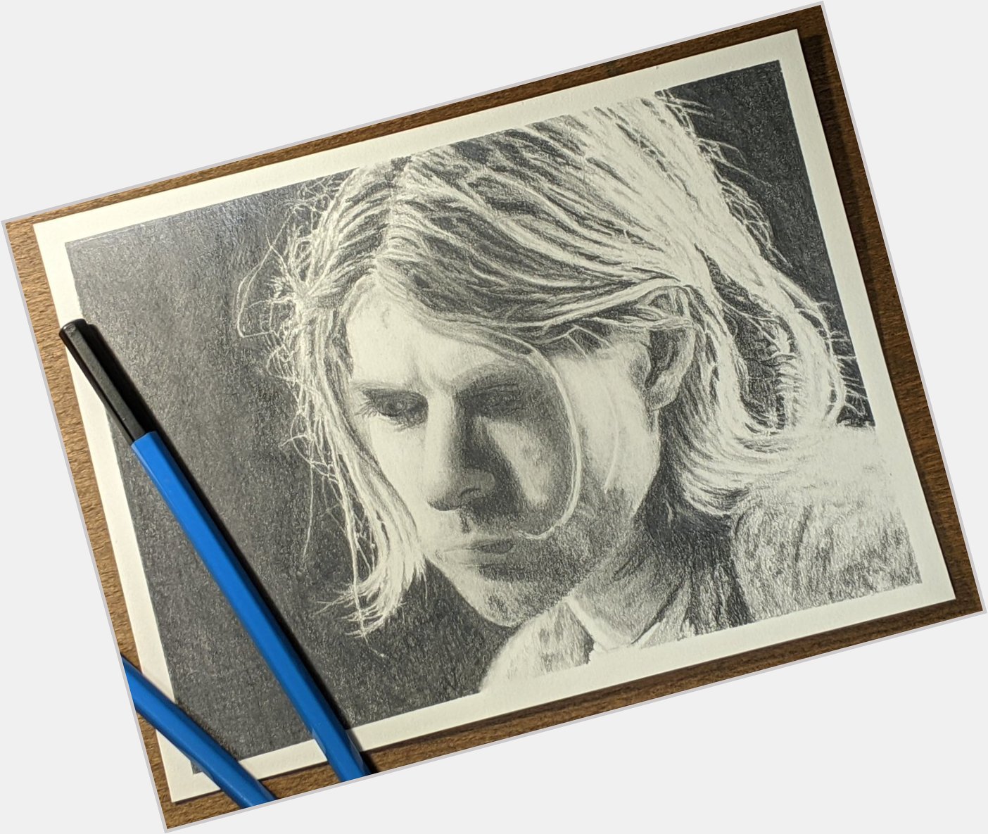 Happy birthday to Kurt Cobain, who would have been 55 today Here\s a drawing I did last summer: 