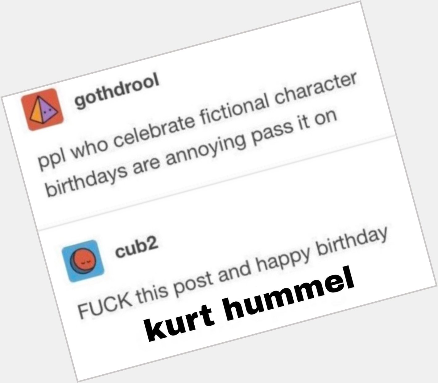Happy birthday kurt hummel !!!! 