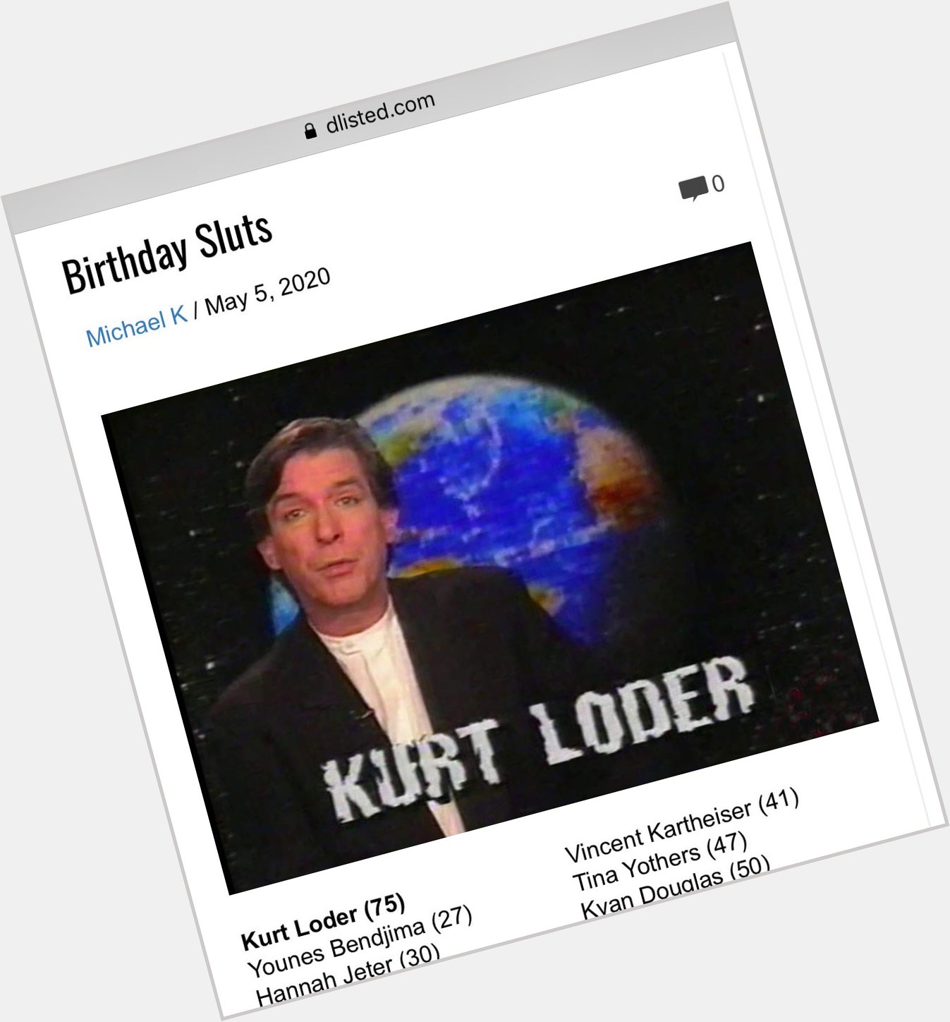 Happy birthday Kurt Loder!!! The greatest! 