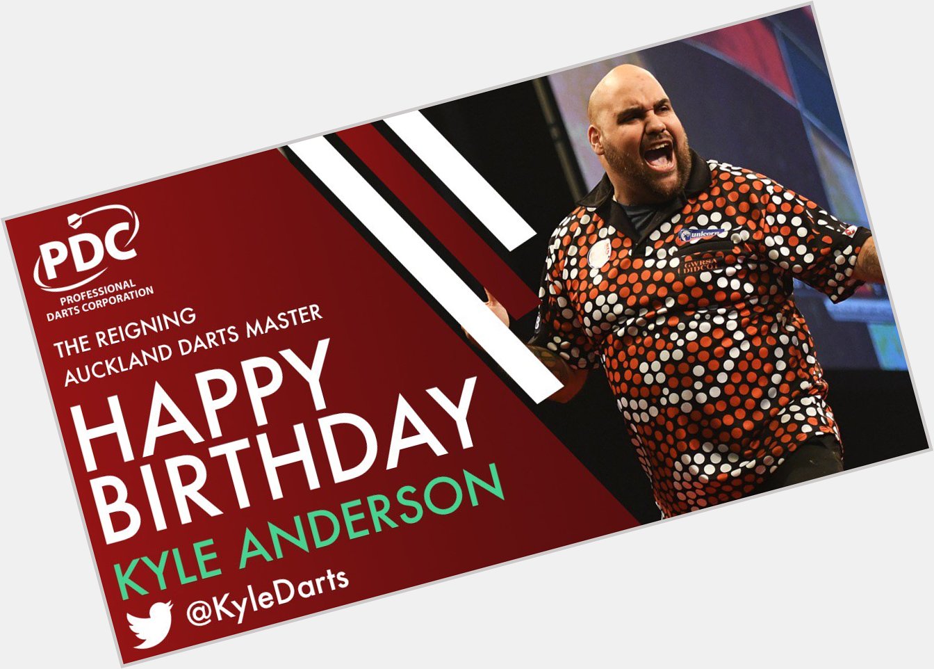 HAPPY BIRTHDAY to the reigning Auckland Darts Master Kyle Anderson, who turns 30 today!   