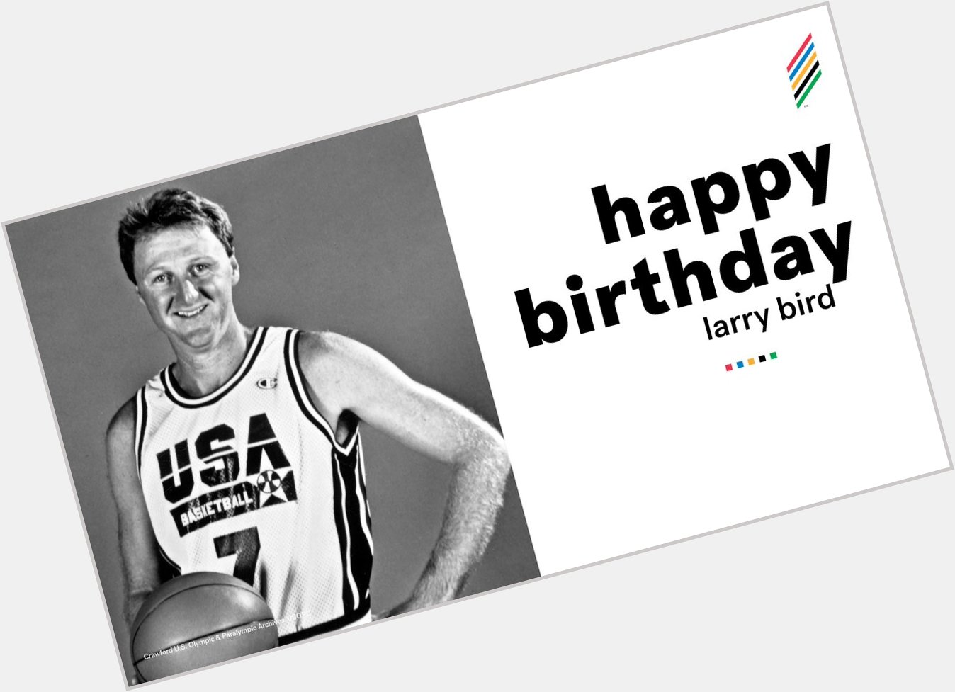 Happy birthday to Larry Bird, co-captain of the Dream Team!   