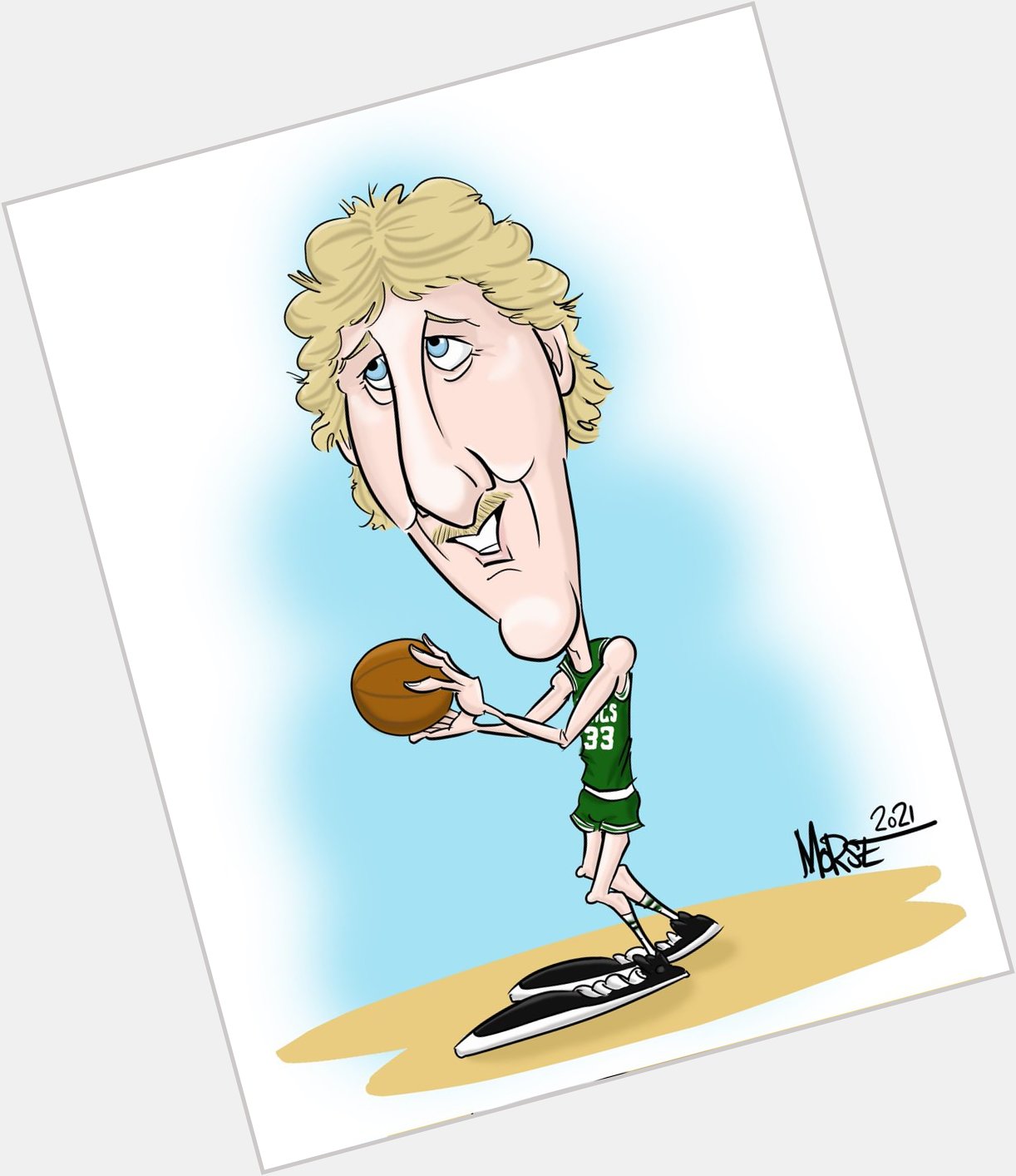 Happy Birthday to Larry Bird! A caricature is a slam dunk holiday gift, so message me! 