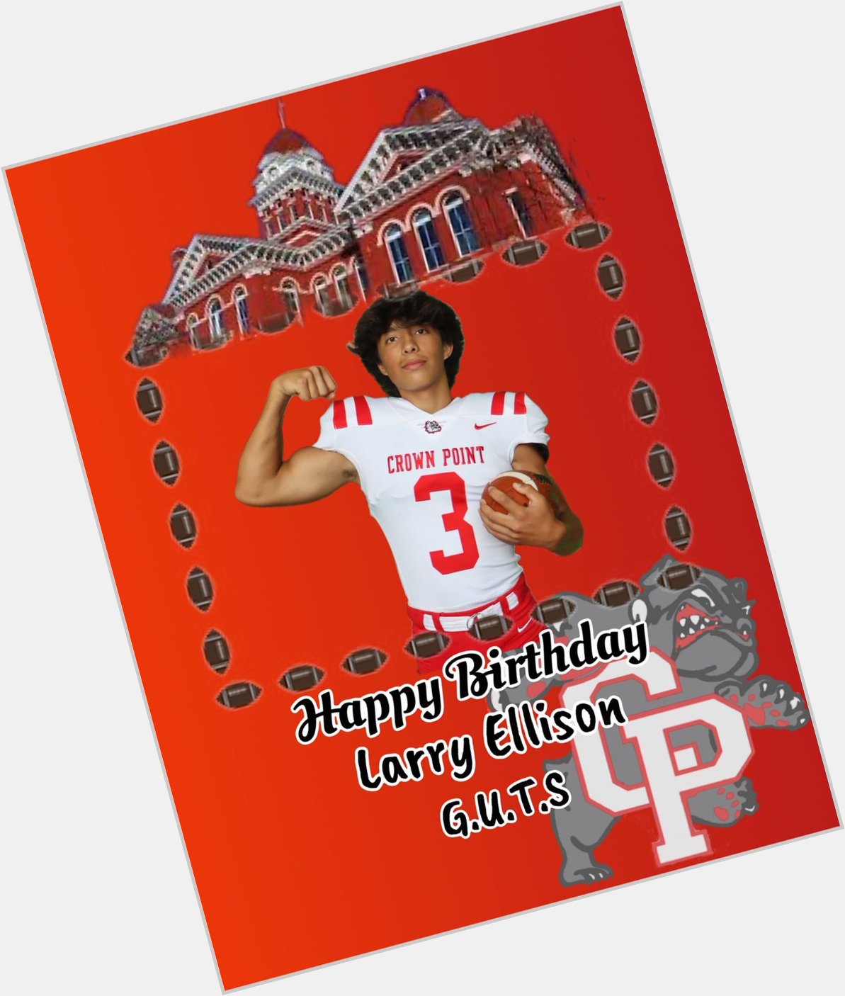 Happy Birthday to Sophomore DB Larry Ellison.  Have a great day Larry!! G. U. T. S. 
