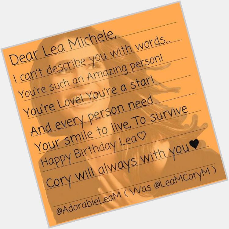 Its 29 August! Happy Birthday Lea Michele 