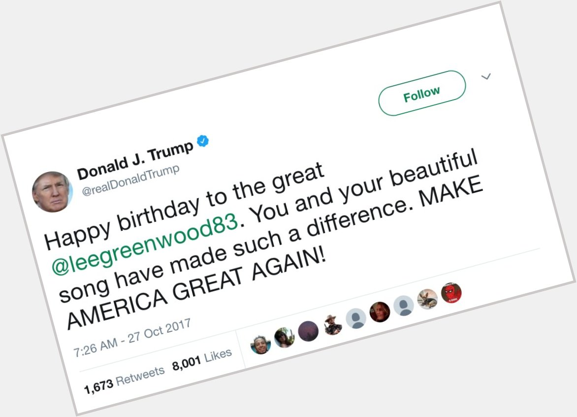 Whoopsie Daisies: President Trump wishes Happy Birthday to the wrong Lee Greenwood
 