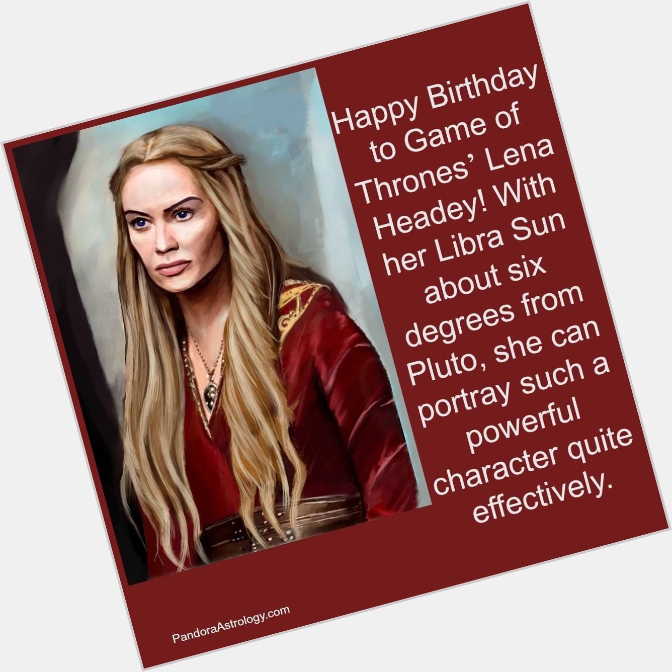 Happy Birthday to Game of Thrones Lena Headey!   