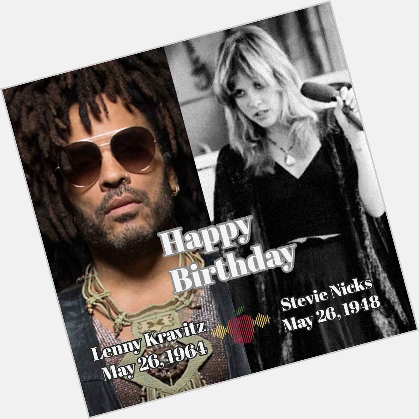 More iconic birthdays today

Happy Birthday Lenny Kravitz and Stevie Nicks 