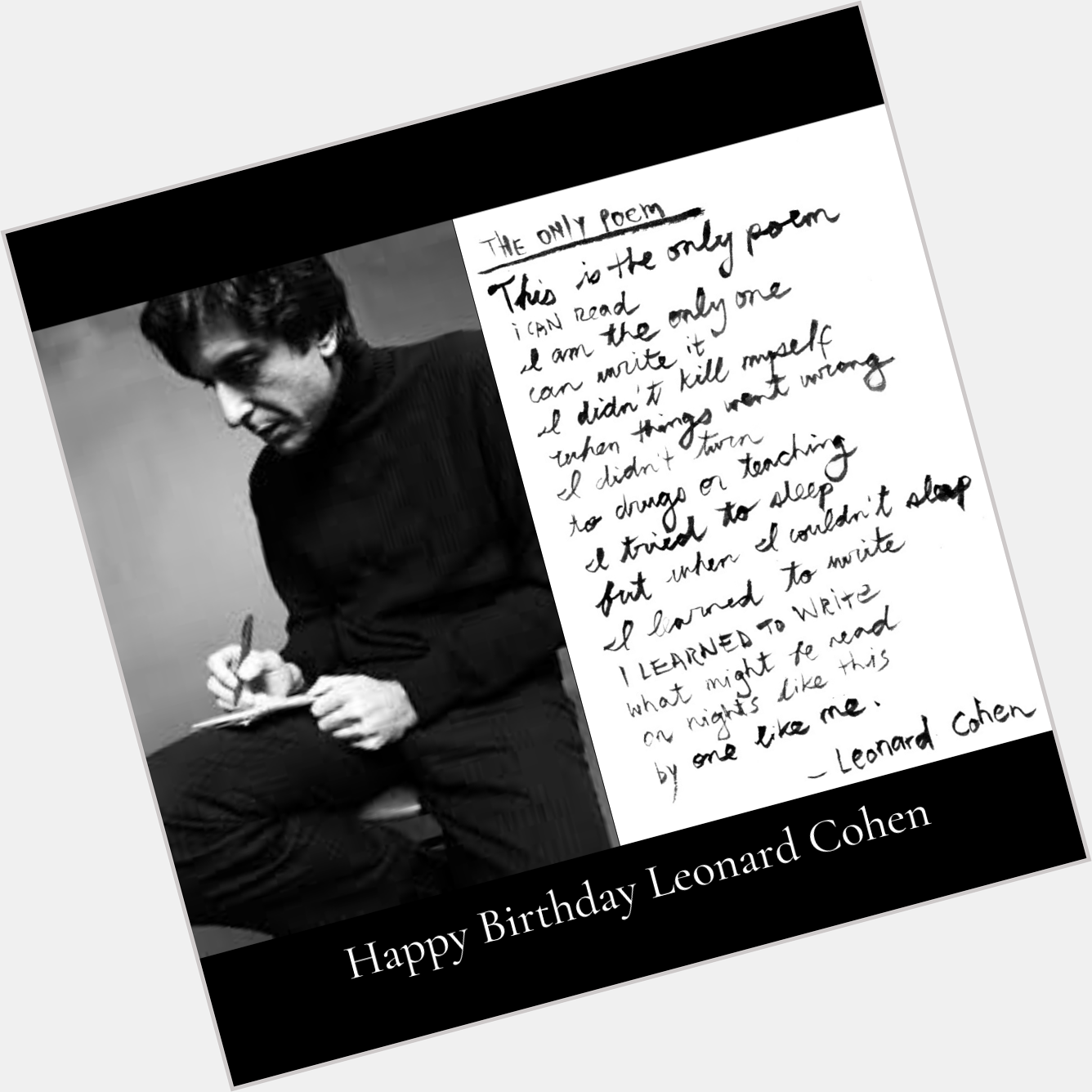 Happy Birthday, Leonard Cohen!  