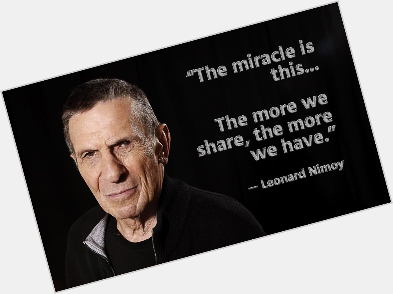 Happy birthday to the late Leonard Nimoy!   