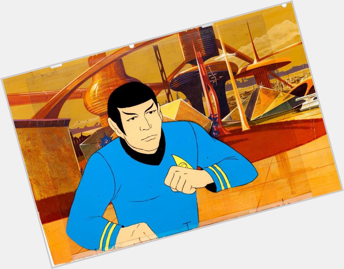 Happy Birthday Leonard Nimoy, born March 26th 1931. Star Trek Spock production cel and background (Filmation, 1973). 