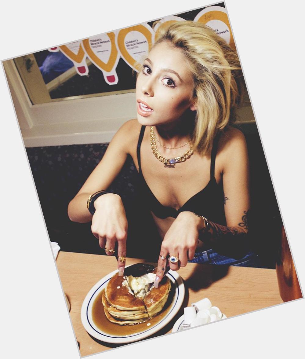 Happy birthday to lil debbie looking cute ass fuck just cutting up some pancakes     