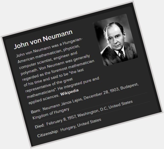 Happy birthday, John von Neumann, Sir Arthur Eddington, Linus Torvalds, and Denzel Washington. 