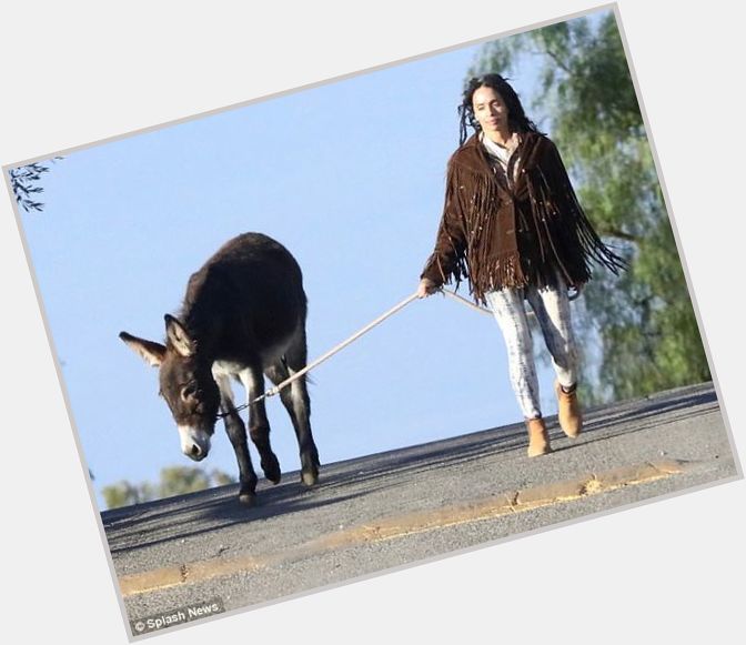 Happy birthday to Lisa Bonet, pictured here serenely walking her pet dog.     