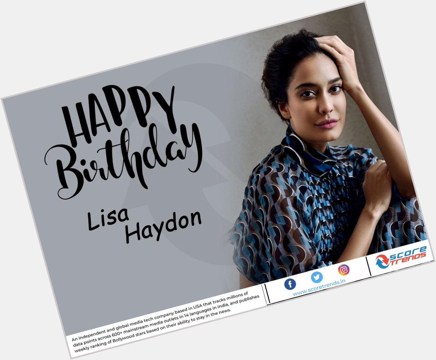 Score Trends wishes Lisa Haydon a Happy Birthday!! 