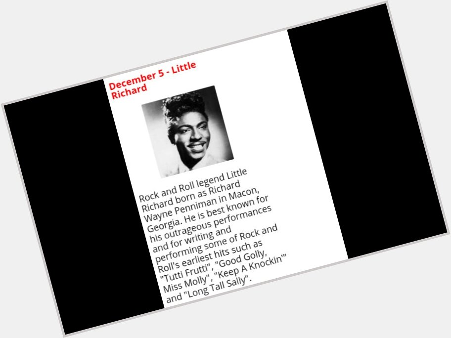 Happy Birthday to Little Richard from Norris Brown & the L.T.M. family 
