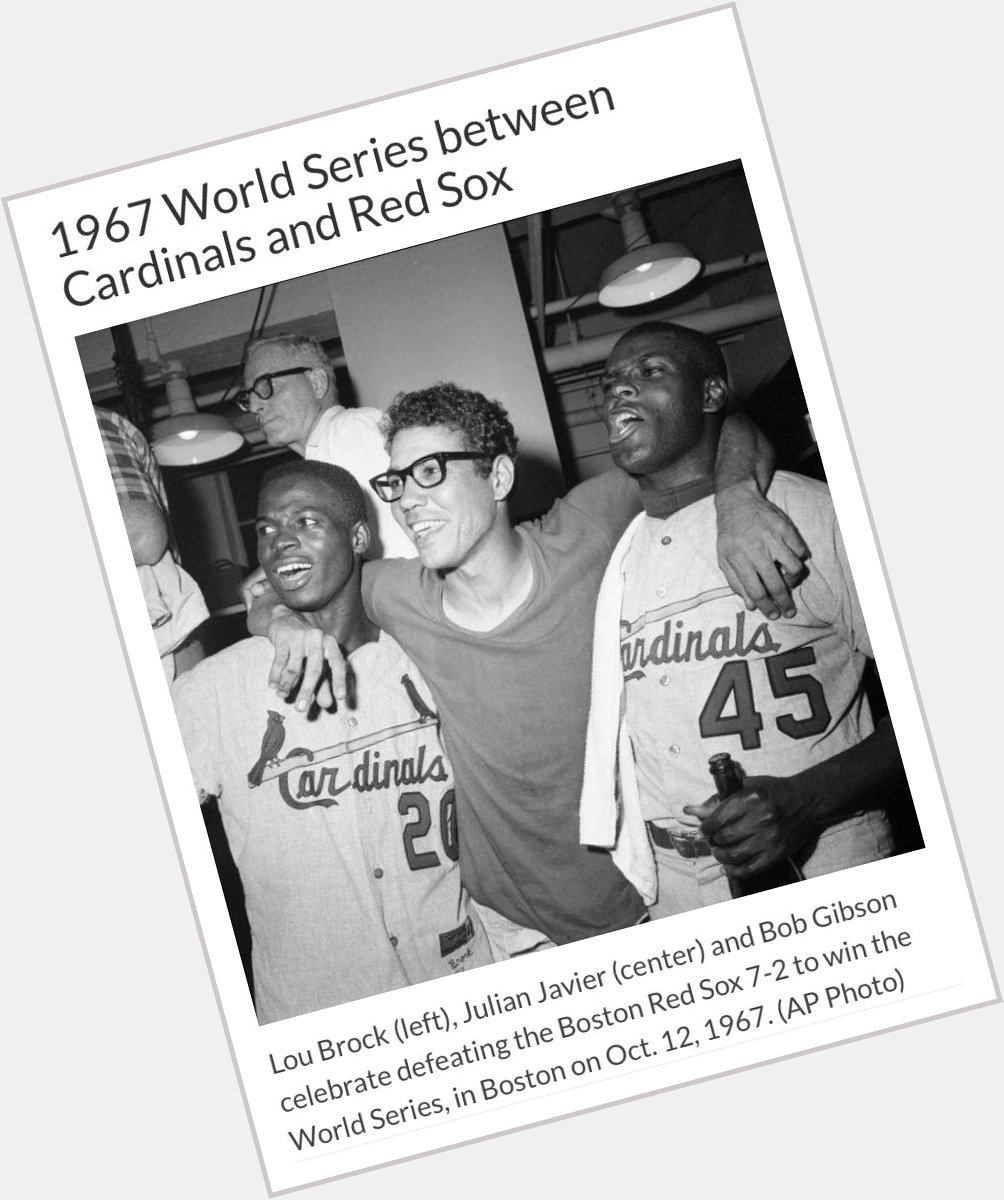 Happy 80th birthday to Lou Brock, who played in three World Series with the Cardinals, slashing .391/.424/.655 